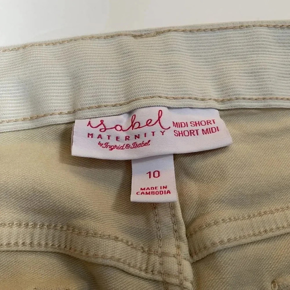 Isabel Maternity midi shorts, cream, Expandable panels, maternity size 4 NWT - Picture 6 of 8